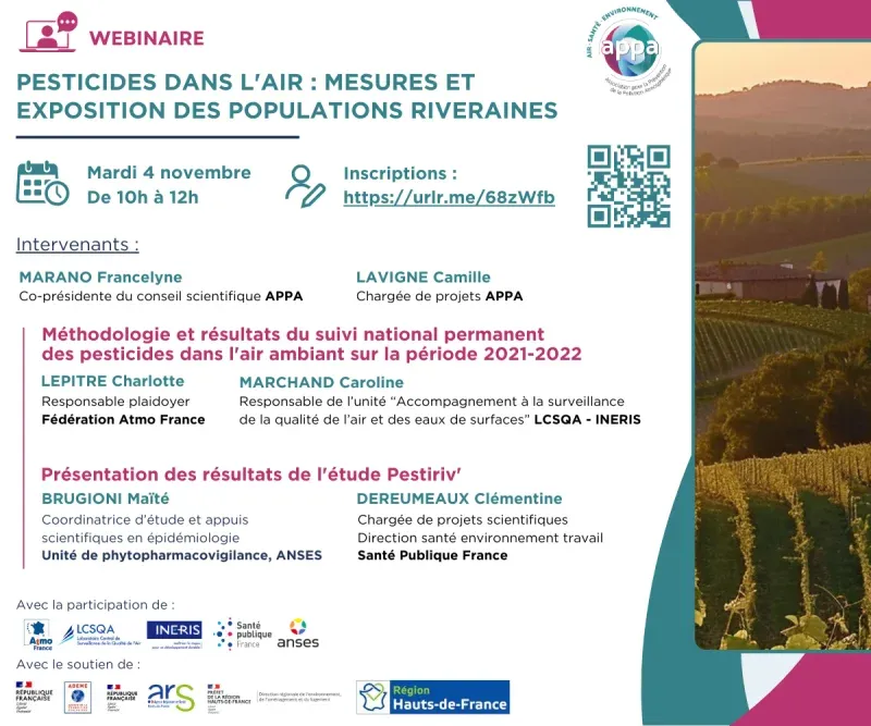 miniature de la plaquette de présentation du webinaire sur les pesticides dans l'air